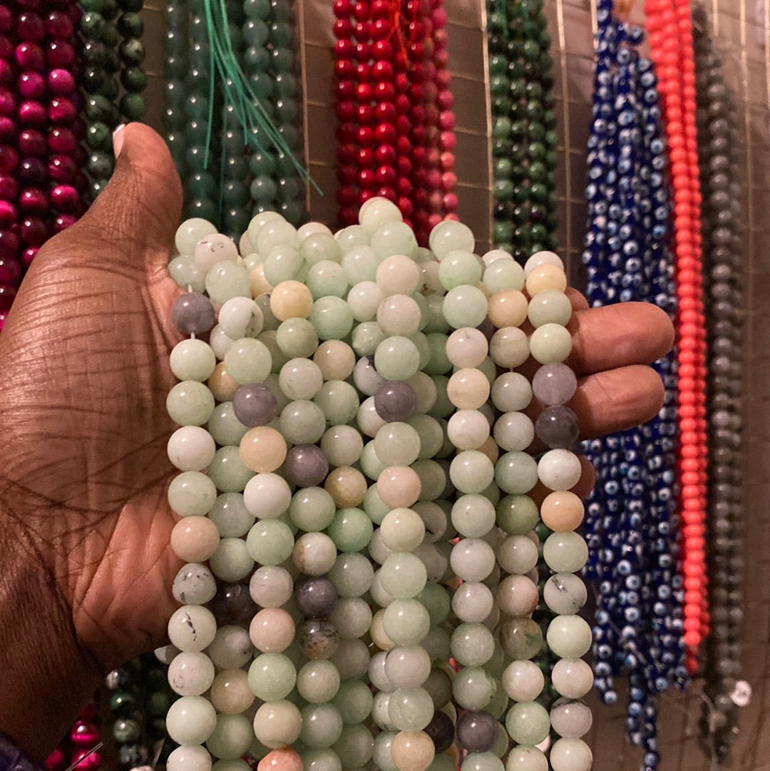 Jadeite crystal beads