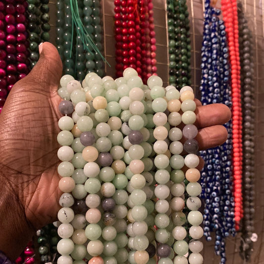 Jadeite crystal beads