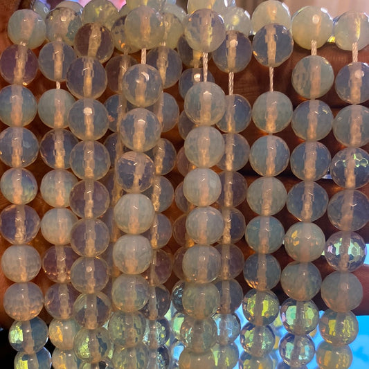 White opal beads