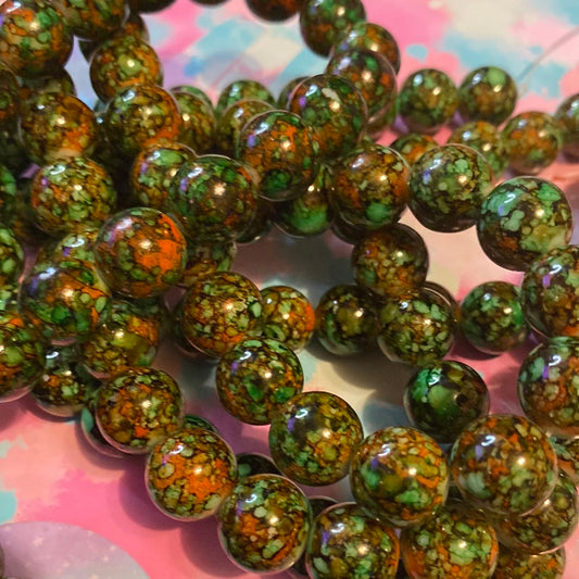Green orange beads