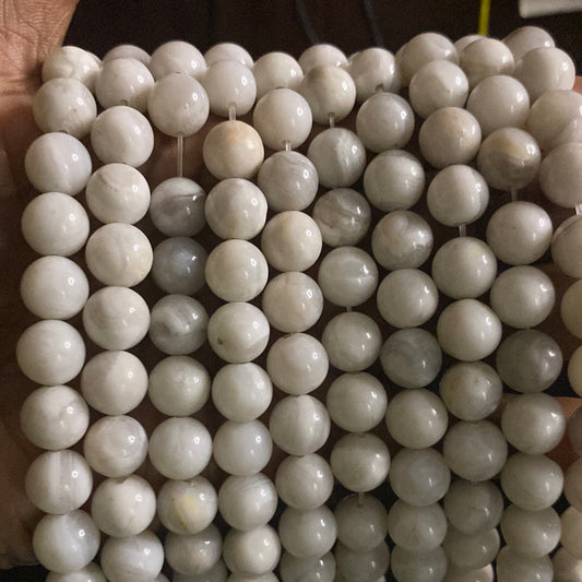 White phoenix agate beads
