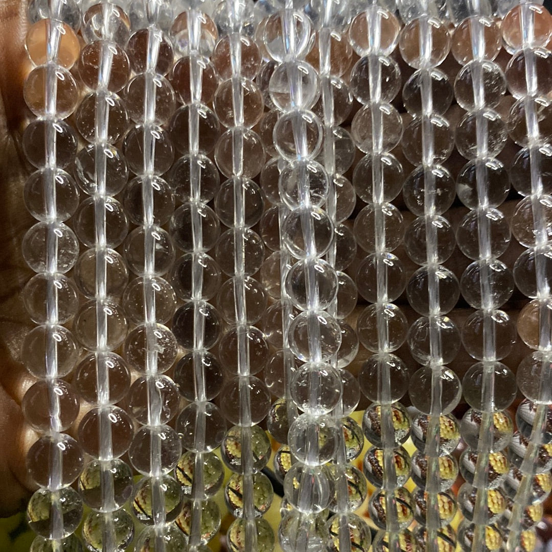 Clear, quartz beads