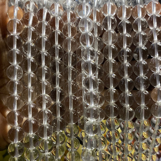 Clear, quartz beads