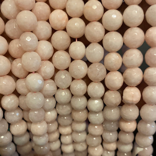 Pink white jade beads