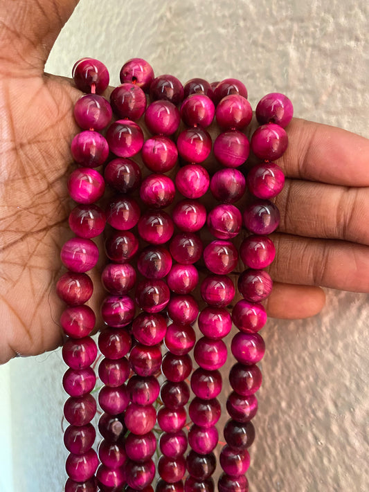 pink tiger eye 8mm