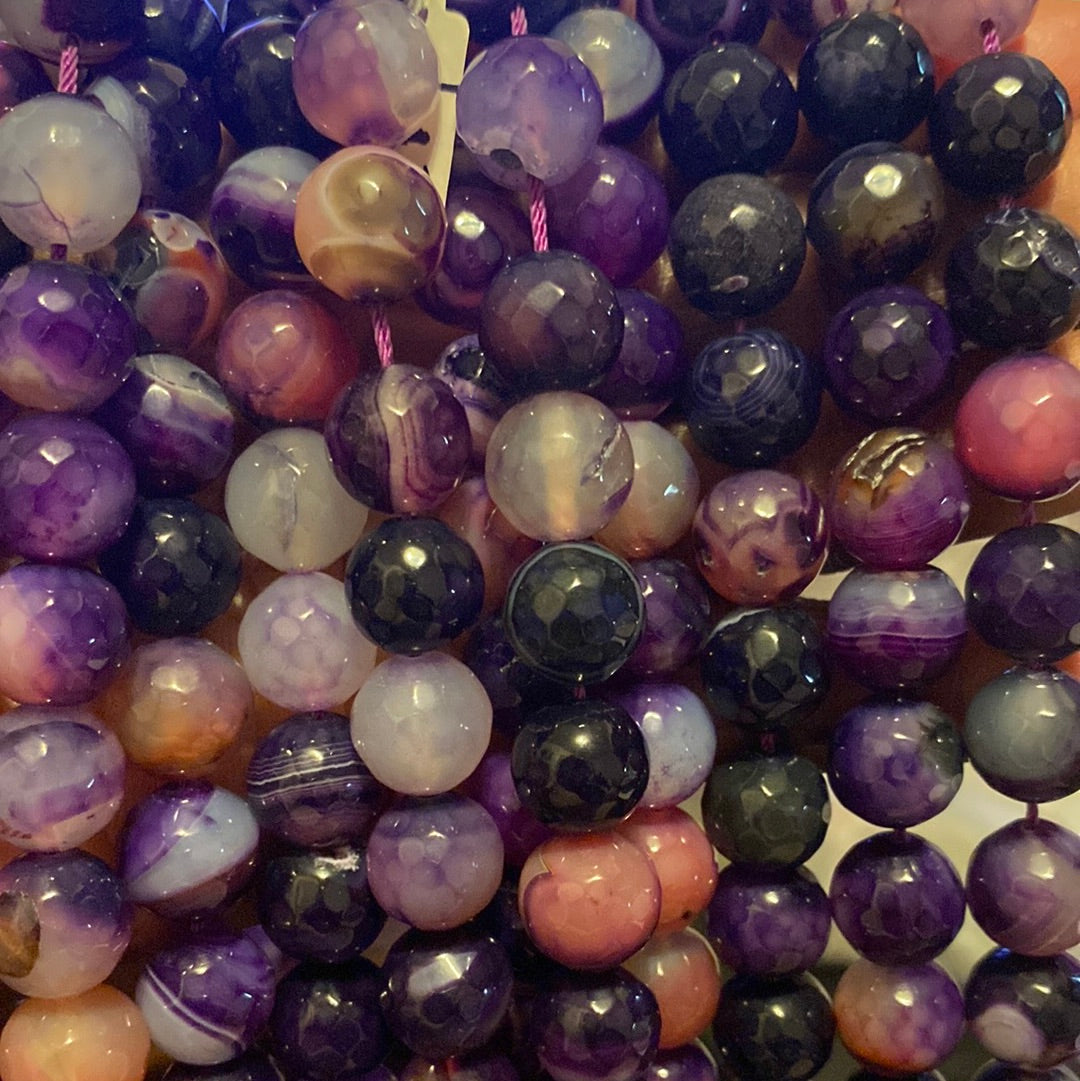 Purple black Agate beads