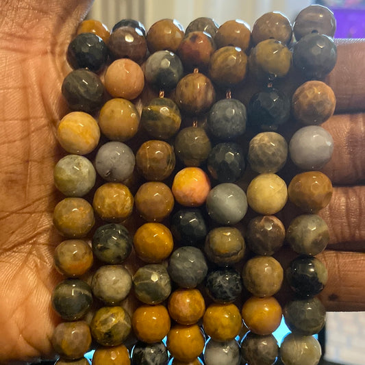 Petrified wood Crystal beads