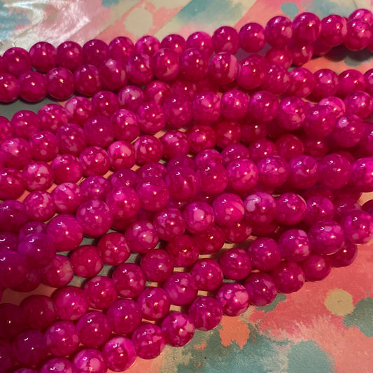 Dark pink white glass
