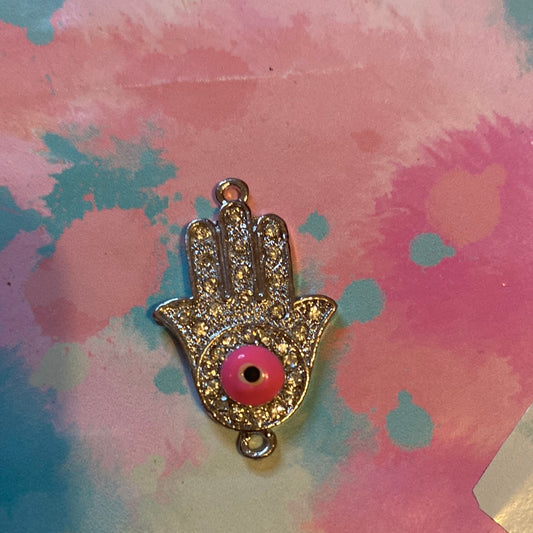 Pink evil eye hand