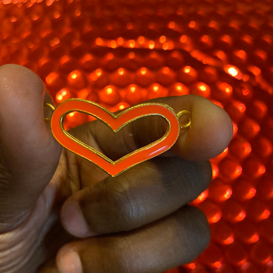 Pink/Orange heart charms