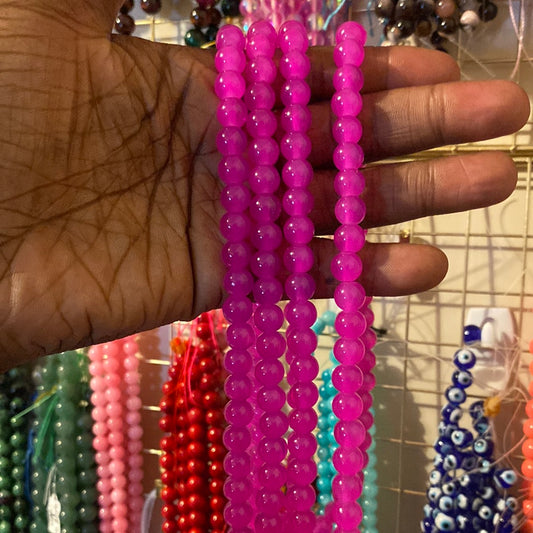Bright Pink glass beads