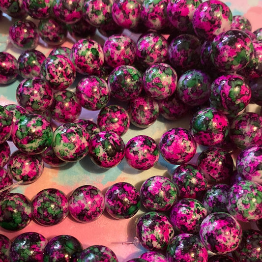 Pink green glass