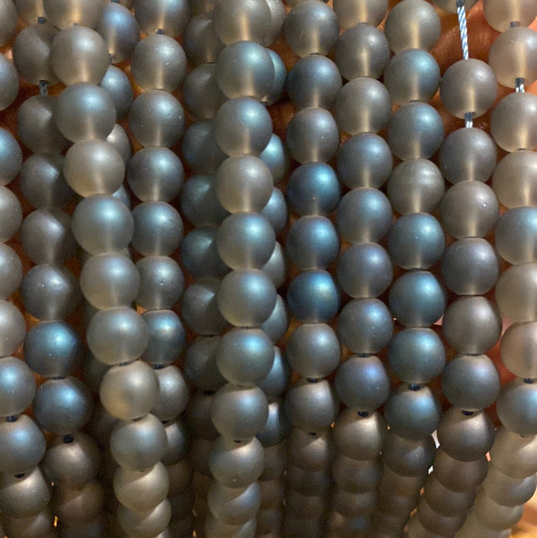 Glass Blue in gray beads