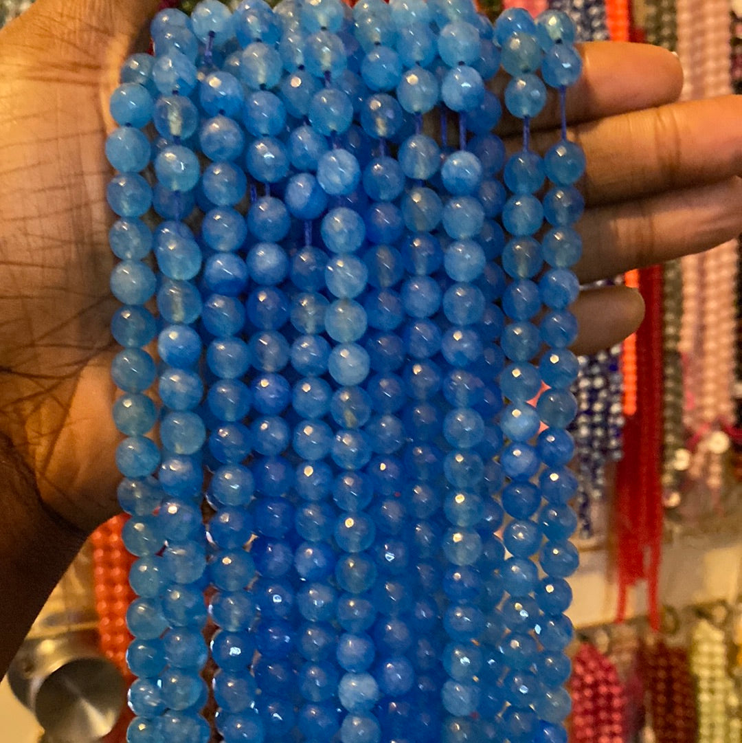 Jade blue beads