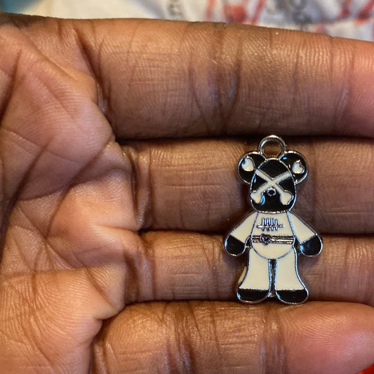 Black white bear charms
