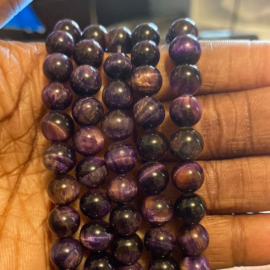 Dark brown purple tiger eye