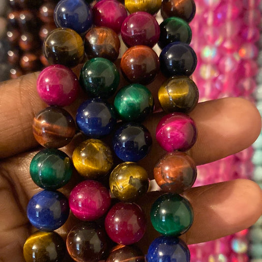Multicolor Tiger Eye Beads
