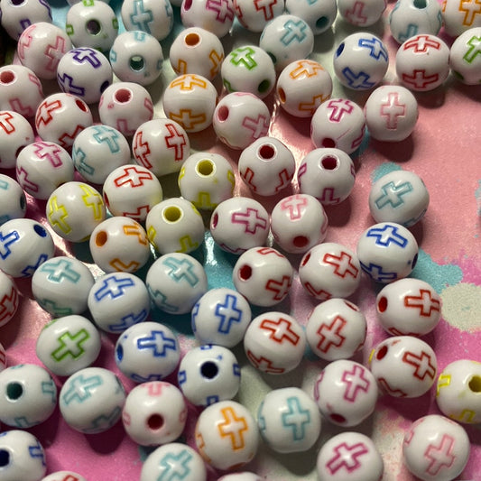 Colorful cross beads