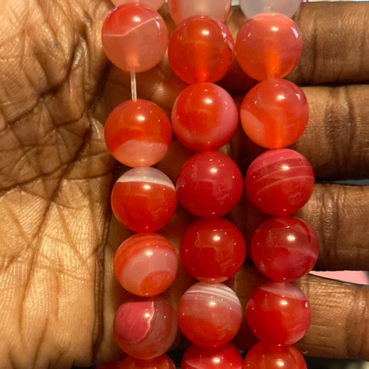 Pink jade beads