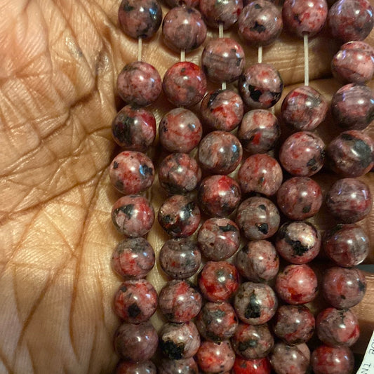 Red black, jasper beads