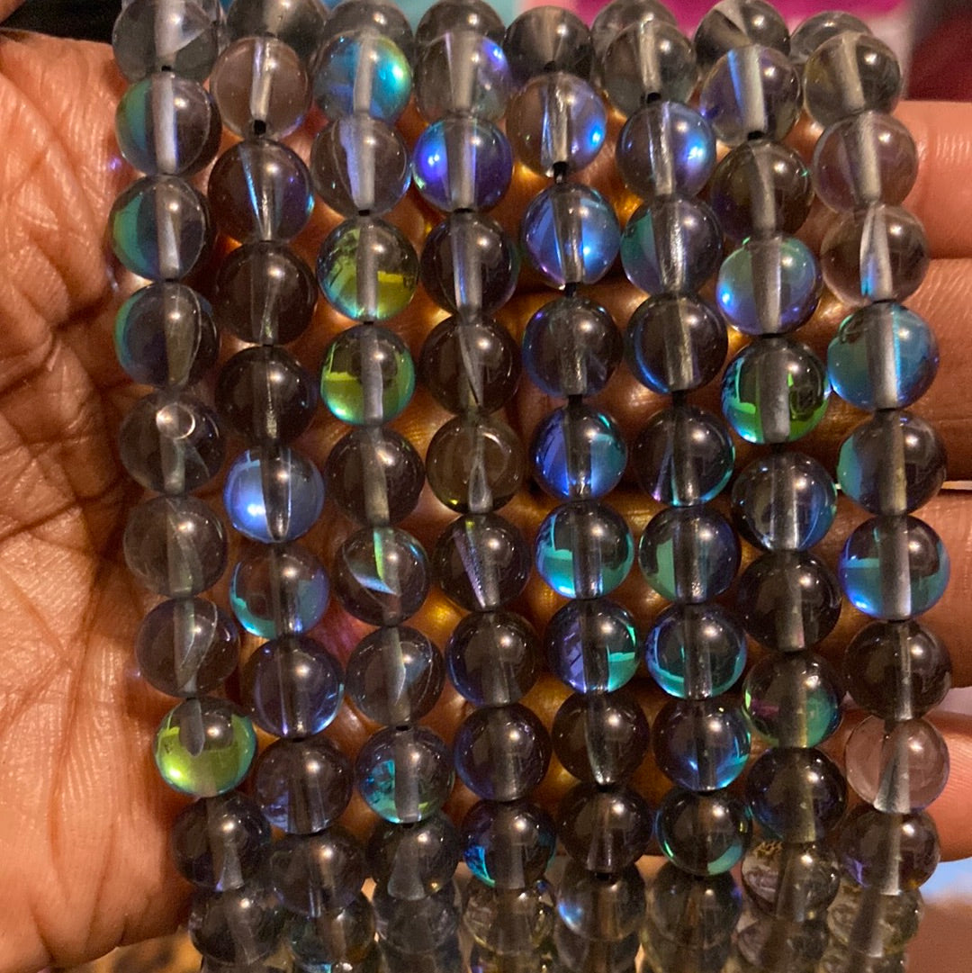 Glass black beads