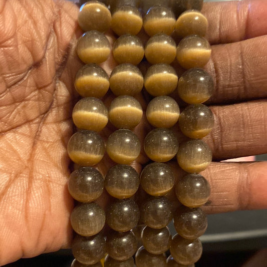 Brown cat eye beads