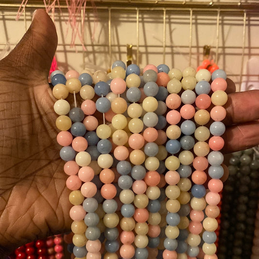 Morganite Jade crystal beads