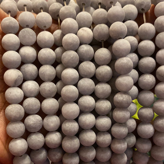 Frosted gray jade beads10mm