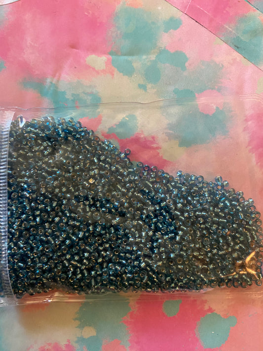Baby blue seed beads