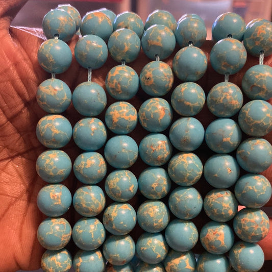 Howlite blue beads