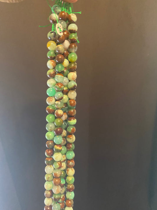 green chaledony beads