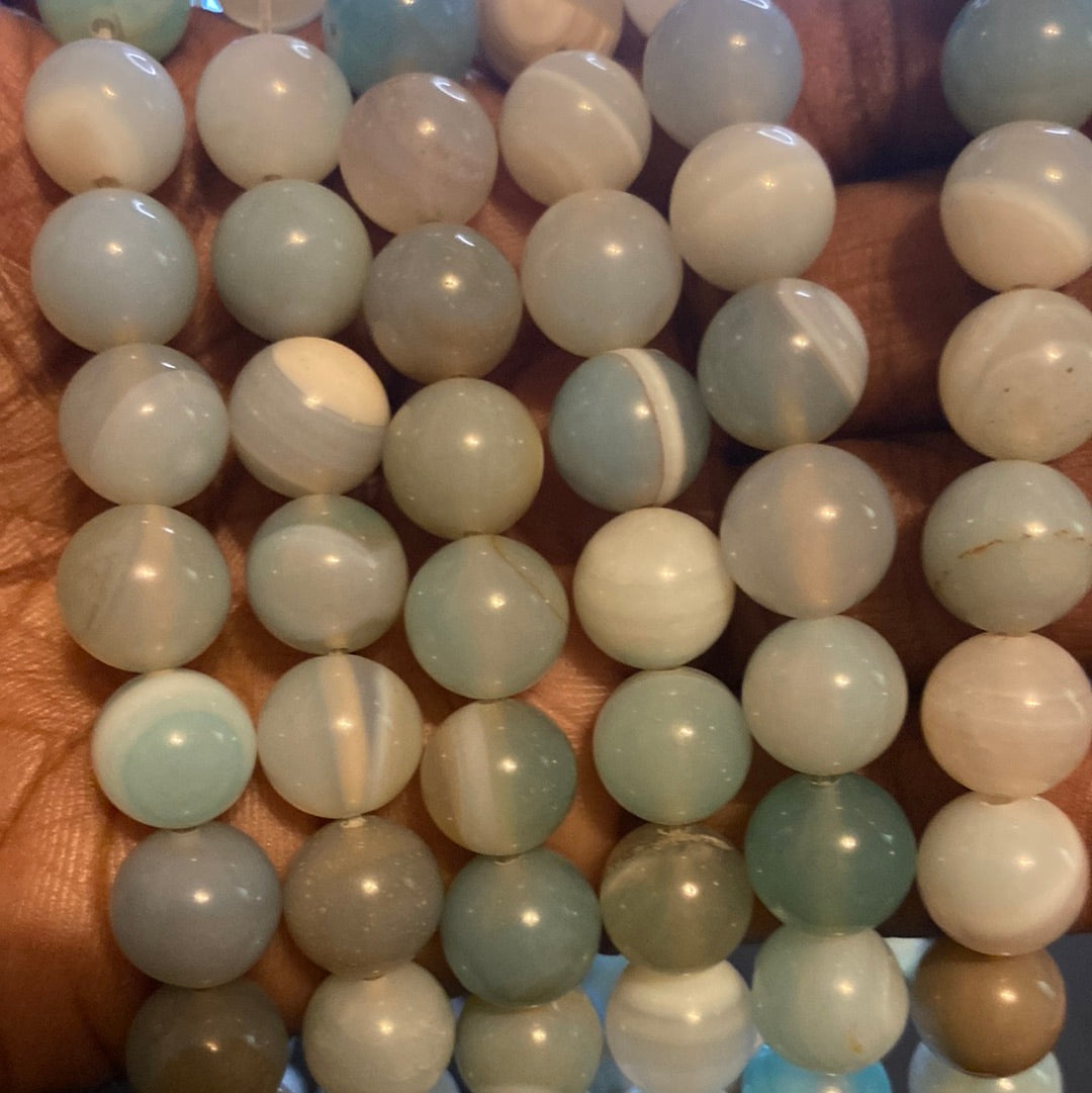 Ocean round agate beads