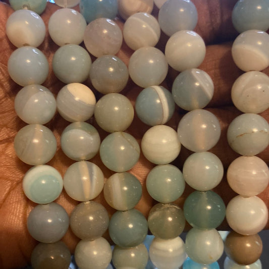 Ocean round agate beads