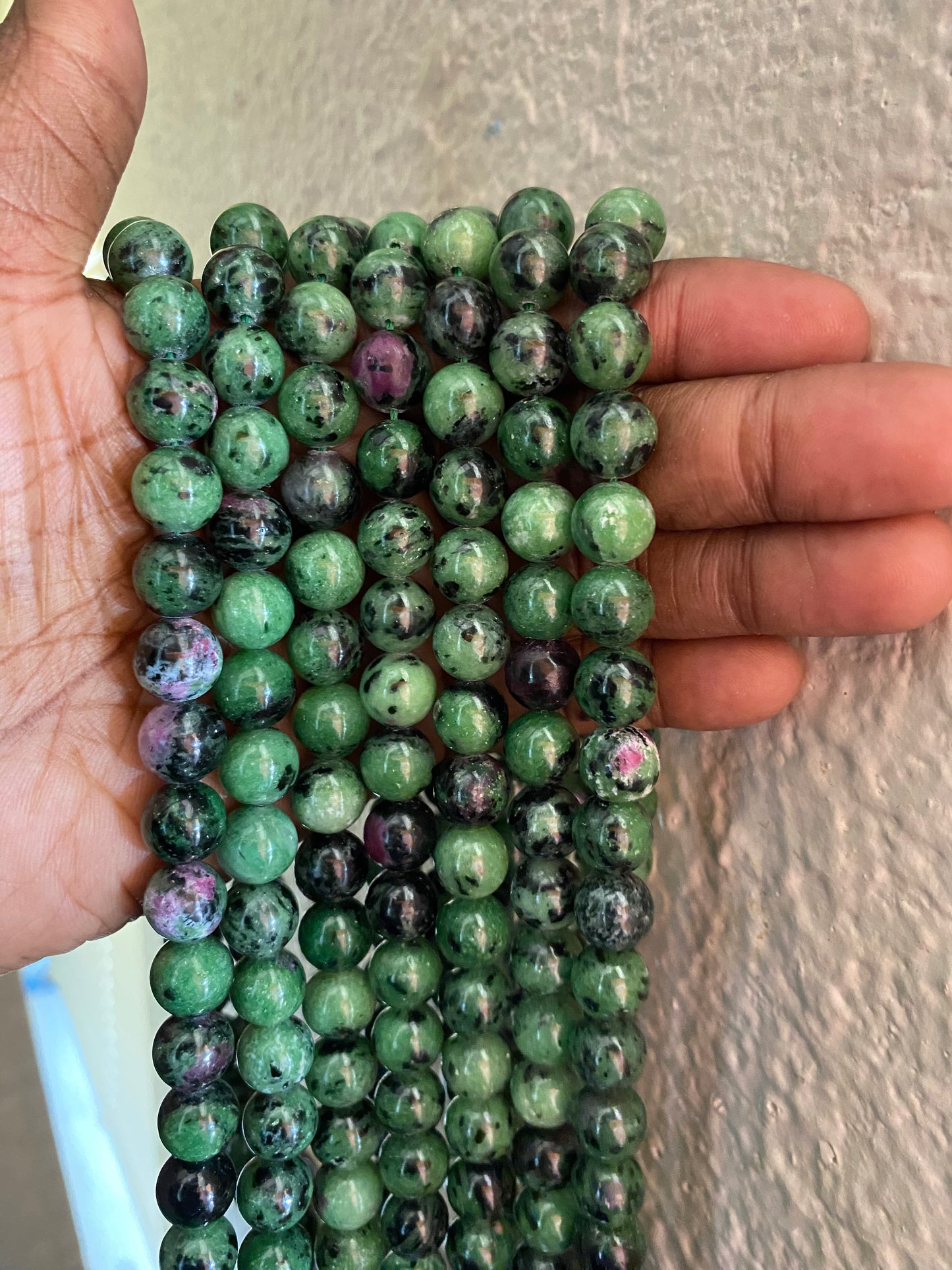 Ruby in Zoisite crystal beads