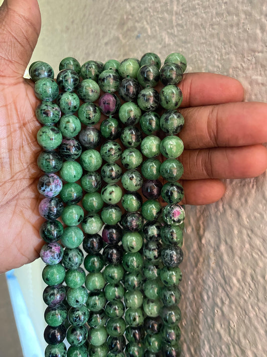 Ruby in Zoisite crystal beads
