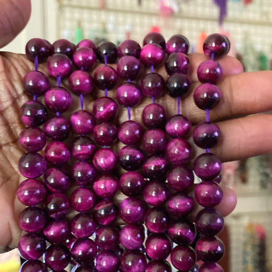 Tiger eye purple beads
