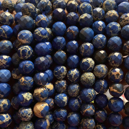Blue Emperor jasper beads 8mm