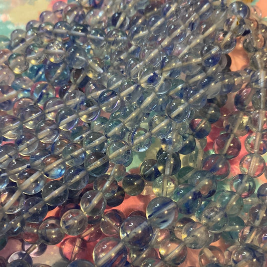 Clear with blue spots glass