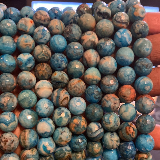 Dyed blue crazy beads
