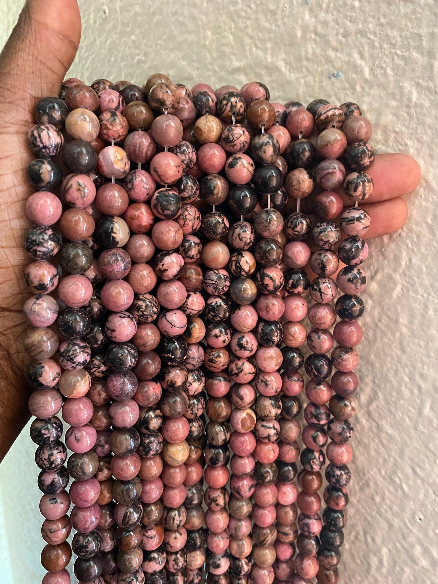 Pink black beads