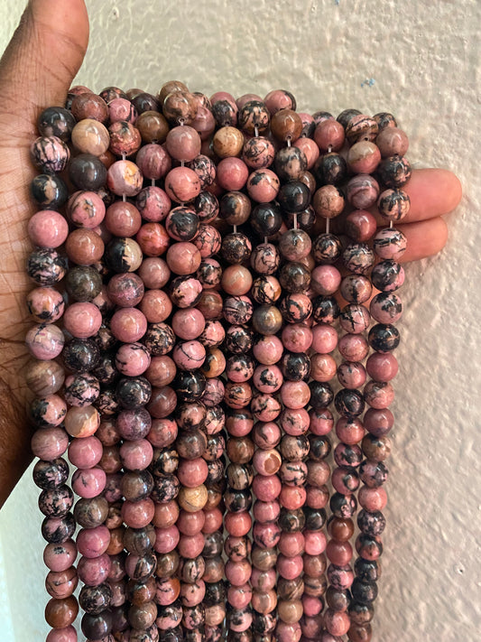 Pink black beads