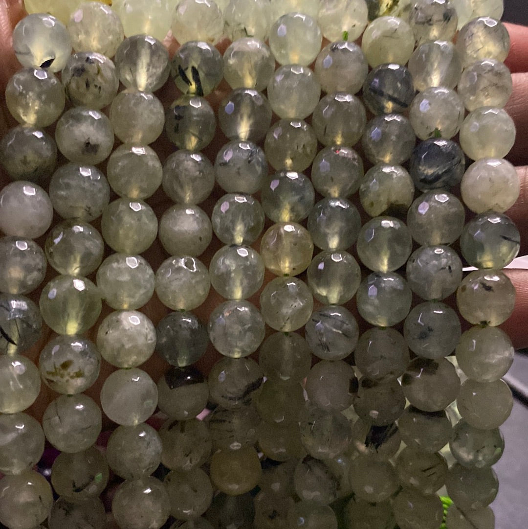 Green prehrite beads