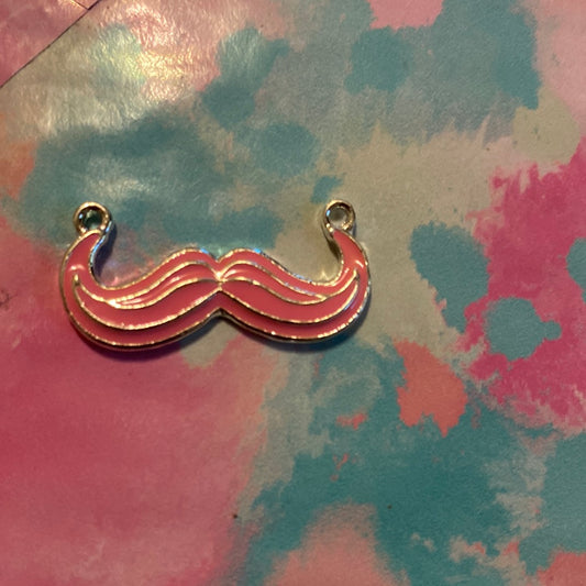 Pink mustache charms