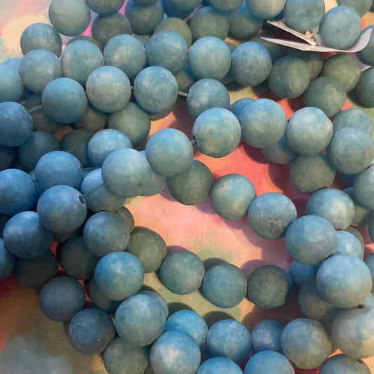 Jade Frosted blue beads