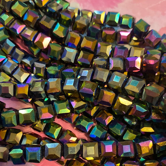 Rainbow hematite square
