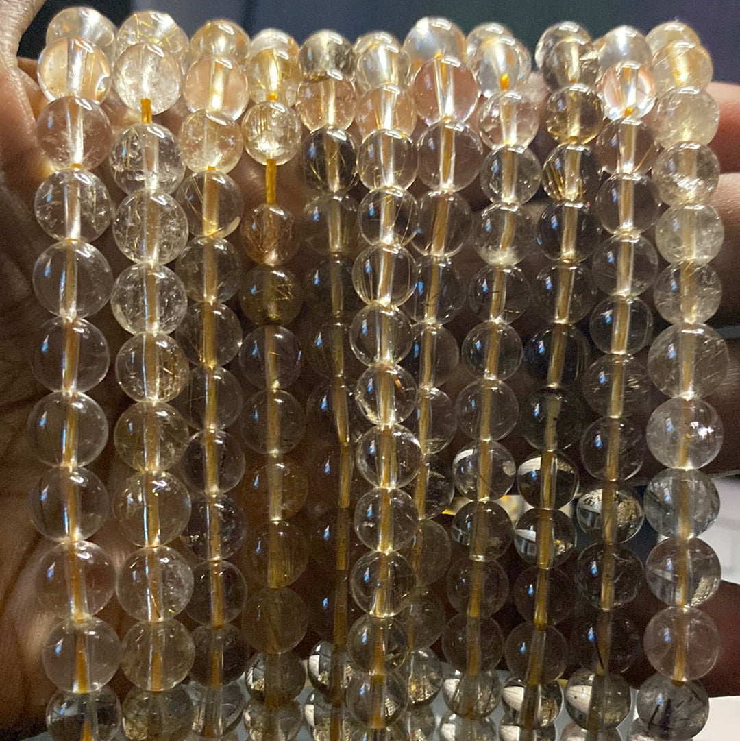 Rutilated quartz beads