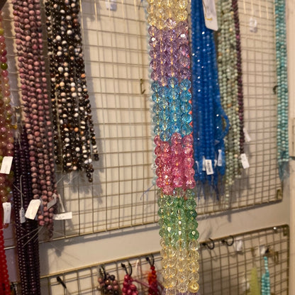 Regular glass, rainbow beads