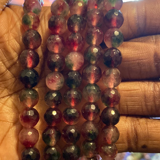 Pink jade beads
