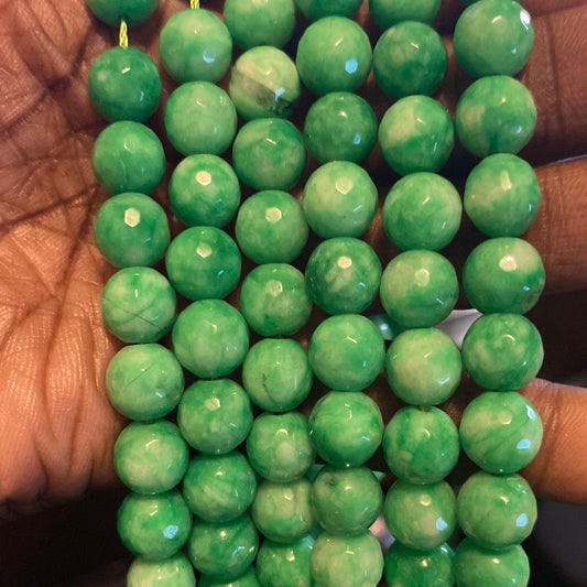 Shimmer green jade beads
