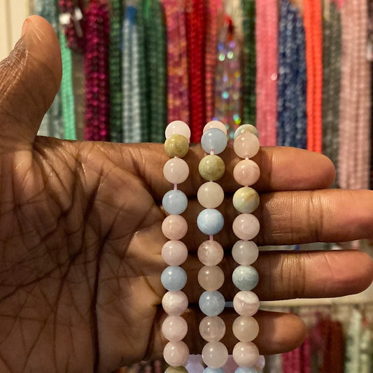 Morganite crystal beads
